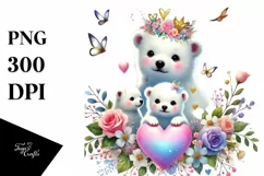 Colorful Baby Polar Bear with Heart Product Image 1