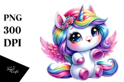 Funny Unicorn in Style, Transparent PNG Product Image 1
