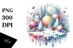 Colorful Winter Scene PNG Product Image 1
