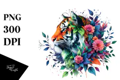 Vibrant Elephant with 3D Floral Body PNG Product Image 1