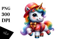 Baby Unicorn in Jive Dancer&#039;s Outfit PNG Product Image 3