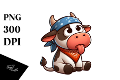 Joyful Cow with Bow Tie, Vector Art Product Image 1