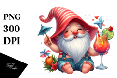 Cute Gnome Cocktail Beachwear, Transparent PNG Product Image 1
