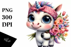 Watercolor Baby Unicorn with Bandana Product Image 3
