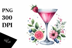 Centered Watercolor Martini | Clipart Product Image 3
