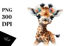 Adorned Baby Giraffe PNG Product Image 1
