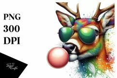 Colorful Deer Wearing Sunglasses | Clipart Product Image 1