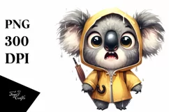 Summer Koala Raincoat Funny Caricature | Sublimation | Product Image 1