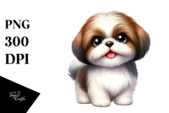 Cute Cartoon Shih Tzu PNG Product Image 1