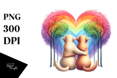 Cute Labrador Retriever with Rainbow Trees PNG Product Image 1