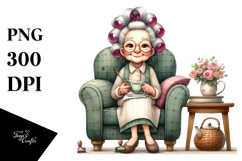 Old Lady Tea Cup Sofa | Sublimation, Clipart Product Image 1