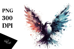 Colorful Bird with Grungy Splashes, Transparent PNG Product Image 1