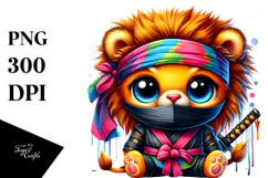 Baby Lion Ninja PNG Product Image 1