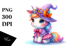 Unicorn Dressed for Halloween, Transparent PNG Product Image 1