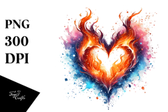 Fire Heart Digital Painting PNG Product Image 1