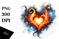 Fire Heart Digital Painting PNG Product Image 1