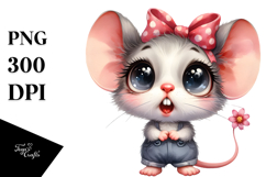 Confused Mouse with Bow | Sublimation | Clipart Product Image 1
