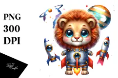 Baby Lion Rocket PNG Product Image 1