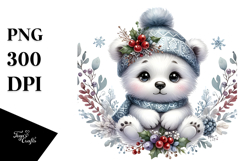 Adorned Baby Polar Bear PNG Product Image 1
