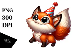 Cartoon Fox Celebration, Transparent PNG Product Image 1