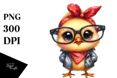 Proud Baby Chicken with Fancy es | Sublimation | Clipart Product Image 1