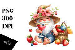 Whimsical Gnome in Summer Clothes PNG Product Image 1