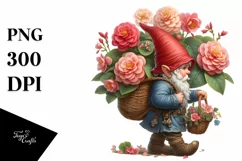 Detailed Gnome Begonia Bouquet Sticker Product Image 3