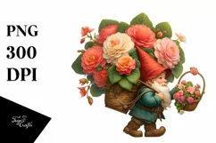Detailed Gnome Flower Bouquet | Clipart Product Image 3
