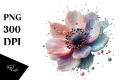Pastel Anemone in with Metallics, Transparent PNG Product Image 3
