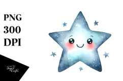 Very Simple Whimsical Smiling Star PNG Product Image 1