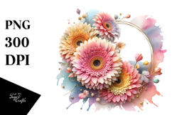 Abstract Colorful Gerbera, PNG Product Image 1