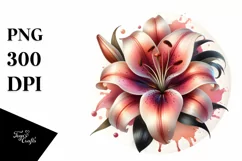 Glossy Lily Wood Splash | Clipart Product Image 3