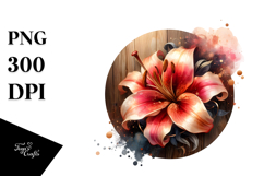 Glossy Lily Round Wood Clipart Product Image 1