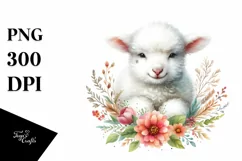 Vibrant Baby Lamb Sublimation Clipart Product Image 1