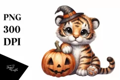 Cute Baby Tiger Sitting PNG Product Image 1