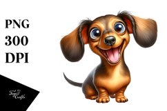Crazy Enthusiastic Dachshund Funny Smiling | Sublimation Product Image 1