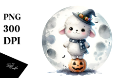 Washed Watercolor Baby Lamb Halloween PNG Product Image 1