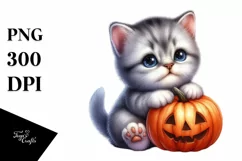 Cute Baby Kitten Sitting PNG Product Image 1