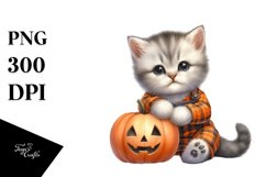 Cute Baby Kitten Sitting PNG Product Image 3