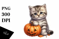 Cute Baby Kitten Sitting PNG Product Image 1