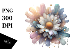 Shiny Daisy Watercolor PNG Product Image 1