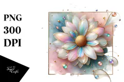 Shiny Daisy Watercolor PNG Product Image 1