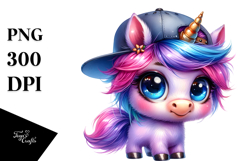 Funny Baby Unicorn PNG Product Image 1