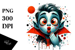Funny Vampire Blowing Kiss PNG Product Image 1