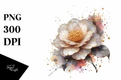 Abstract Detailed Camellia Made of Clipart Product Image 3