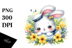 Sleeping Baby Rabbit Clipart Product Image 1