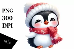 Cute Winter Baby Penguin PNG Product Image 3