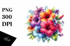 Watercolor Hibiscus Baby Clipart Product Image 1