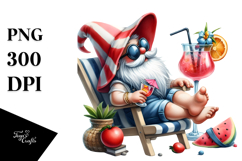 Cute Gnome Drinking Cocktail PNG Product Image 1