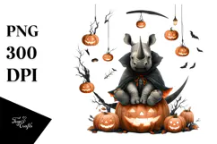 Rhino in Halloween Costume PNG Product Image 1